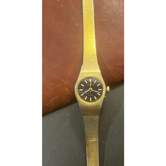 Women's VTG Pulsar by Seiko Quartz Dress Watch, Gold Tone Fine Link Band - Picture 3 of 4